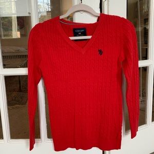 Ralph Lauren U.S. Polo Assn Red V-Neck Sweater